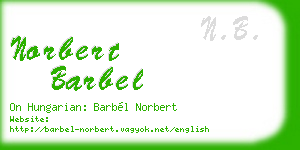 norbert barbel business card