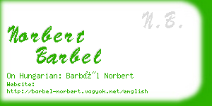 norbert barbel business card